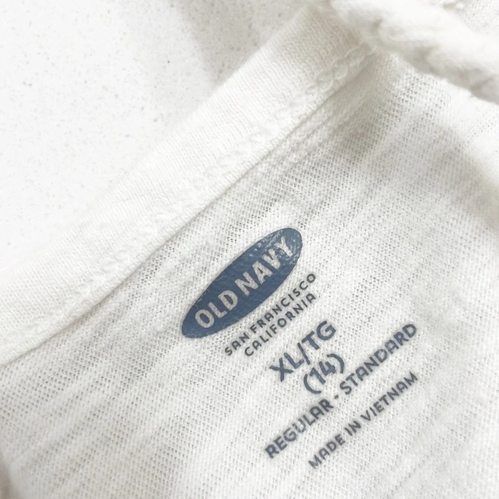 Old Navy girls white braided shark bite hem tank top